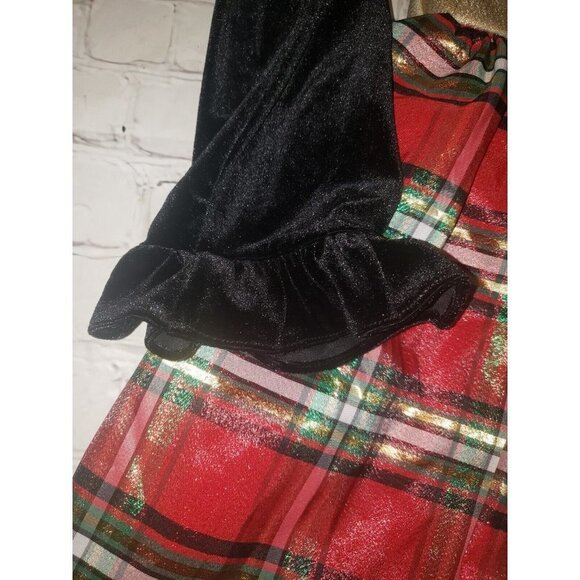 NWT Sweet Charmers Girls Plus Size 18.5 Christmas Plaid Dress With Cover Up - Picture 4 of 8